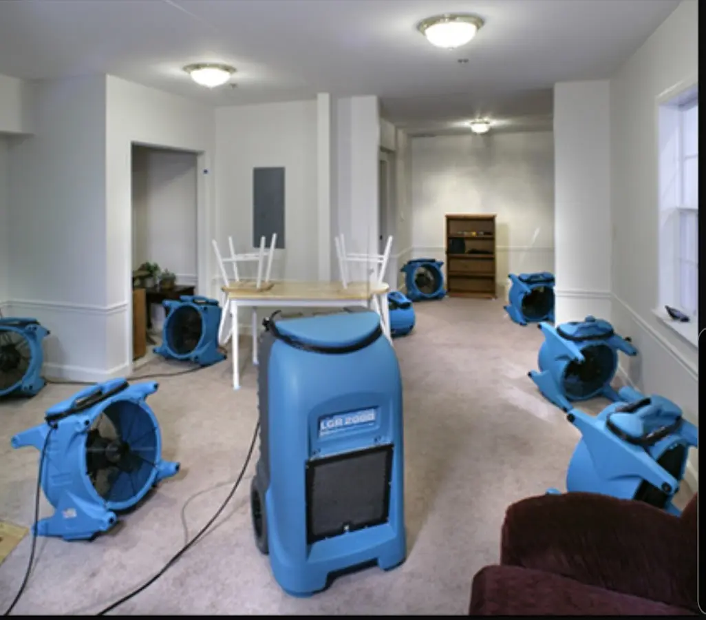 Air movers and dehumidifier setup for Water Extraction & Removal in Sedro-Woolley